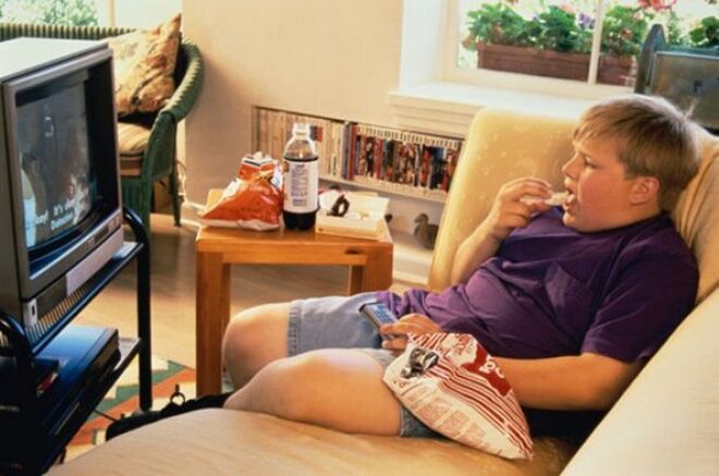 Passive lifestyle of a full young man