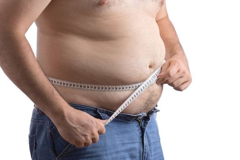 The full man measures waist volume