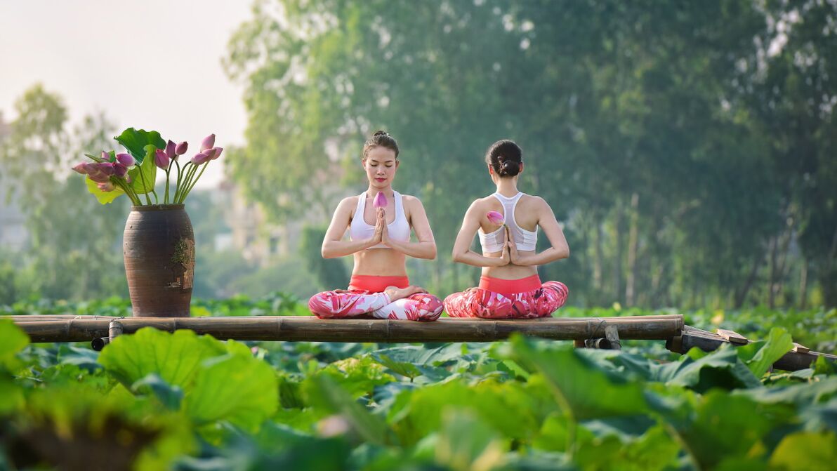 The girls in Lotus pose